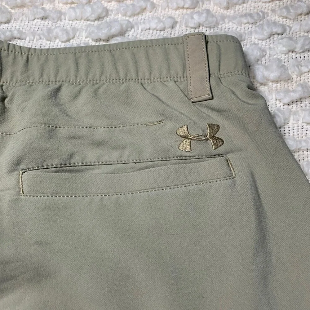 Men's Under Armour Tan/Khaki Golf Performance Bermuda Sports Shorts 34‎